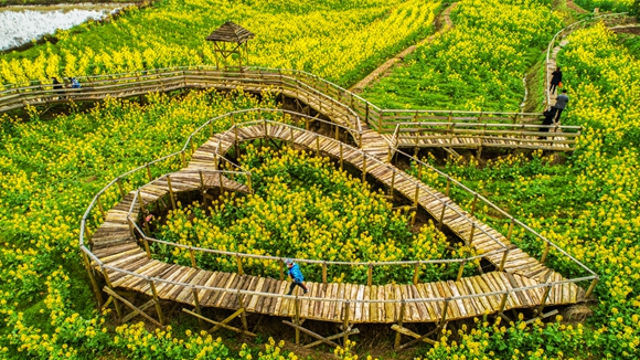 “心”型廊橋。廖濤 攝