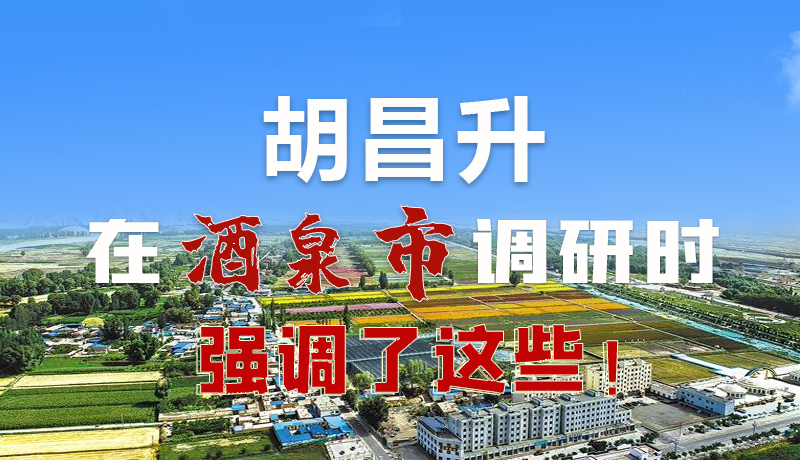 圖解|胡昌升在酒泉市調(diào)研時(shí)強(qiáng)調(diào)了這些！