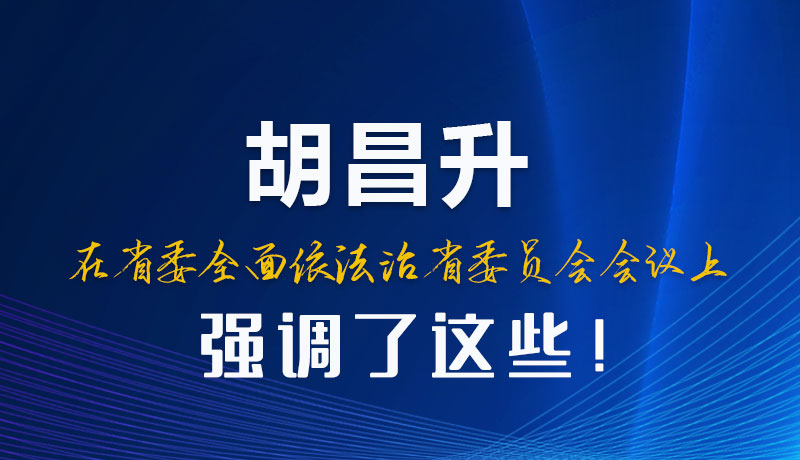 圖解|胡昌升在省委全面依法治省委員會會議上強調(diào)了這些！